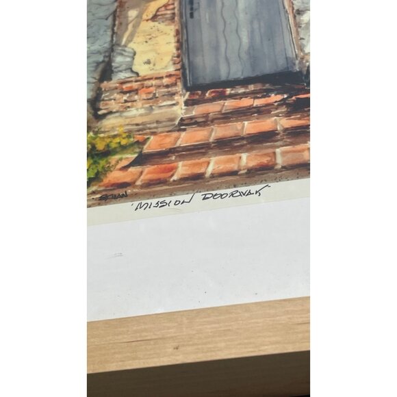 Limited Edition Mission Doorway Framed Watercolor Print Signed Artist 1/200 READ - Picture 7 of 11